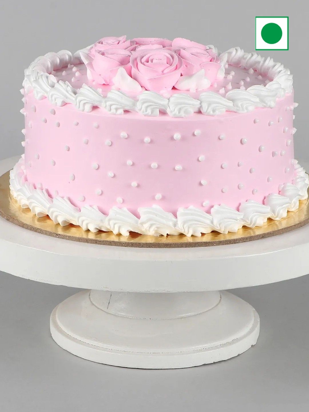 

fnp Chocolate Flavor Eggless Round Cake - 1Kg, Pink