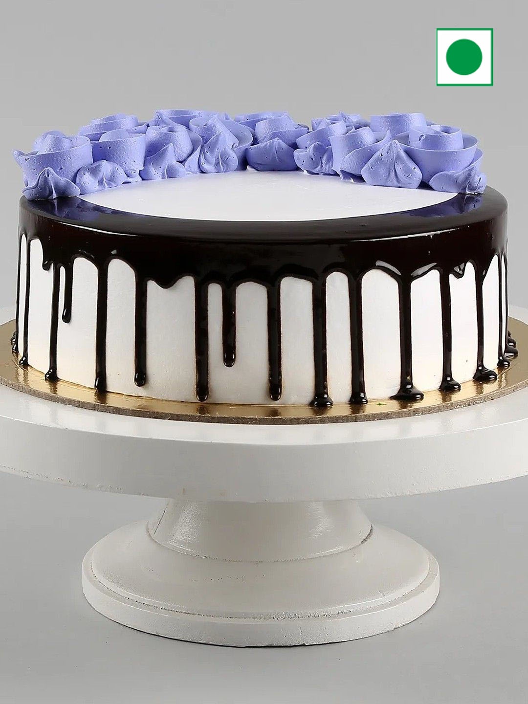 

fnp Roses On Top Black Forest Eggless Round Cake - 500gm, Brown