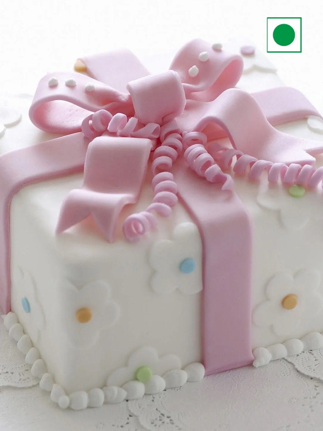 

fnp Pink Bow Wrap Truffle Flavor Eggless Round Cake- 1 Kg