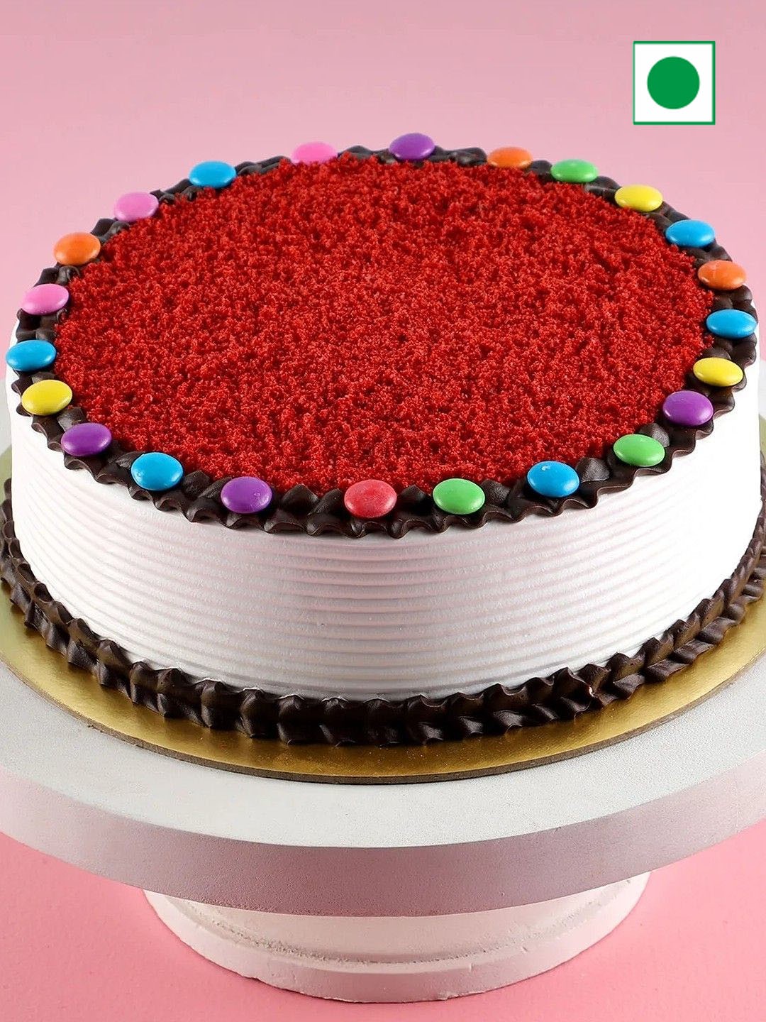 

fnp Red Velvet Flavor Eggless Round Cake - 500gm