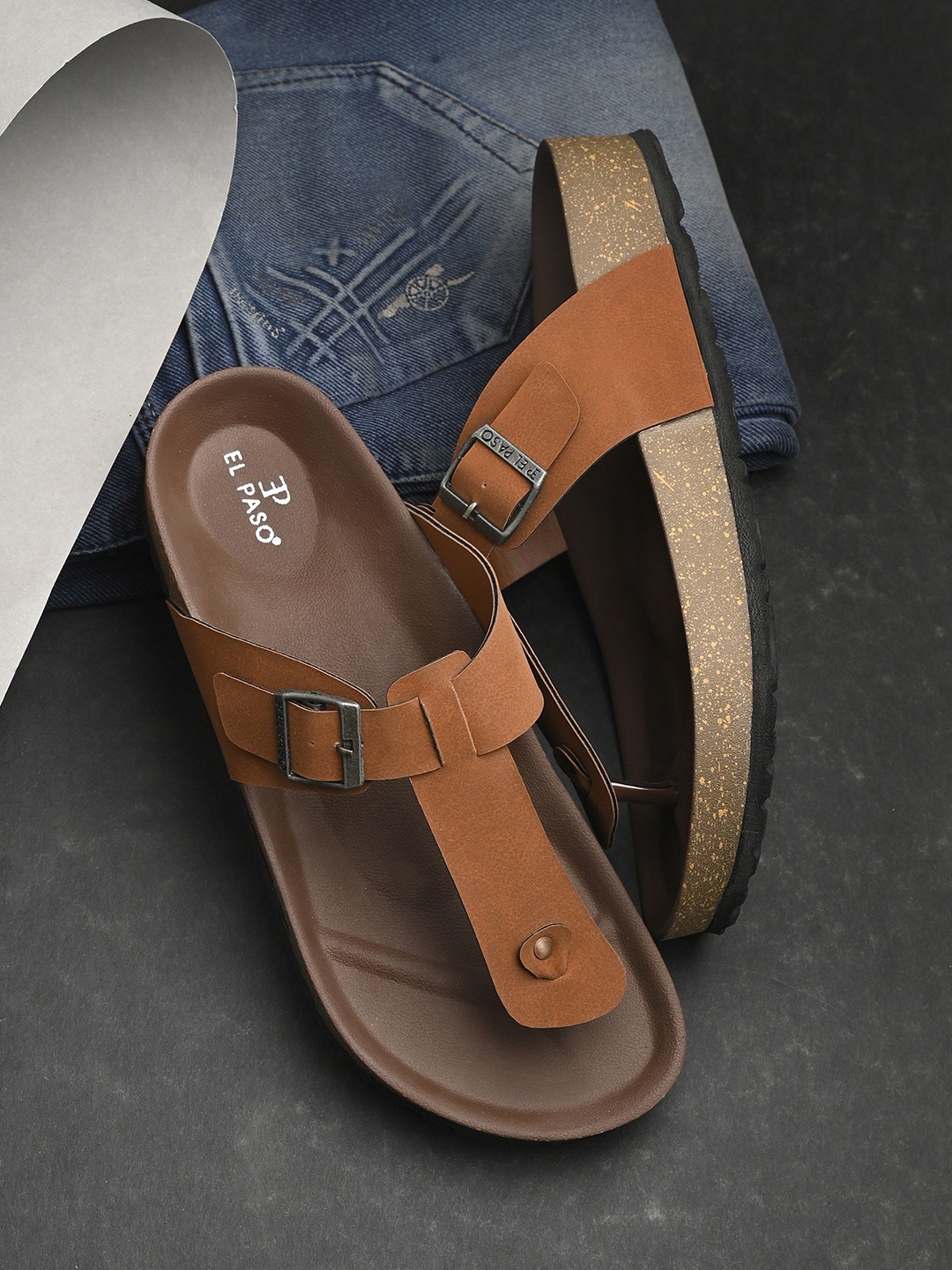 

El Paso Men Comfort Sandals, Tan