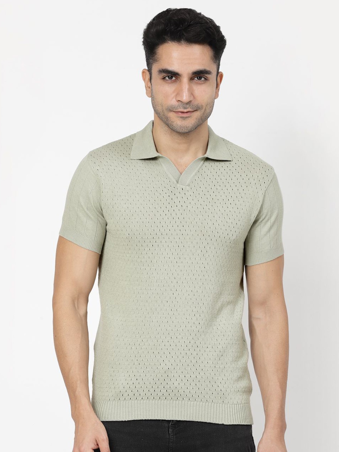 

Kalt Men Polo Collar T-shirt, Green