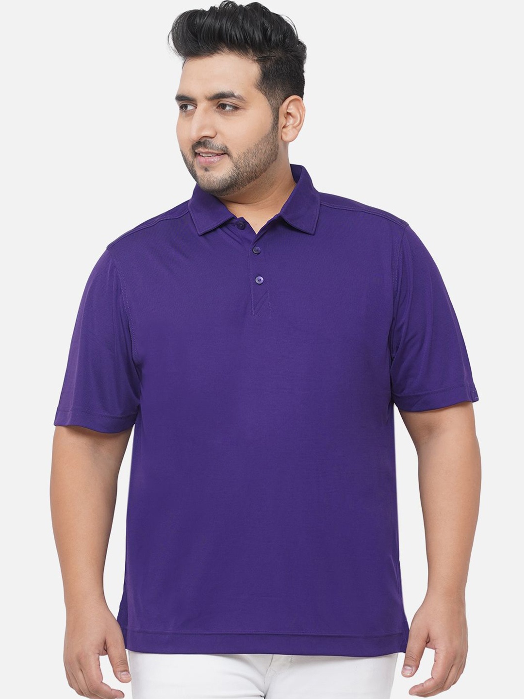 

Santonio Men Polo Collar T-shirt, Purple