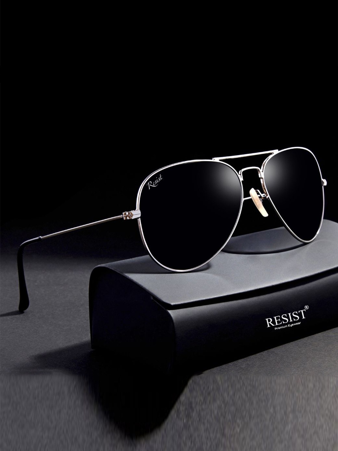 

RESIST EYEWEAR Unisex Aviator Sunglasses with UV Protected Lens AIRCRAFTS, Black