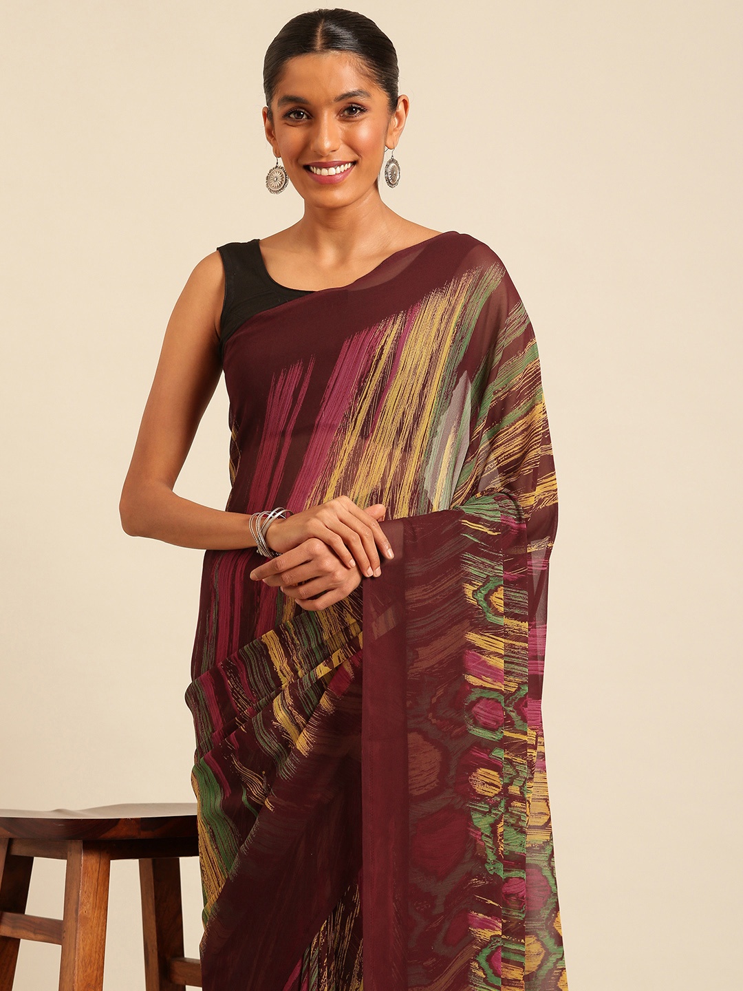 

Kalyan Silks Pure Georgette Saree, Maroon