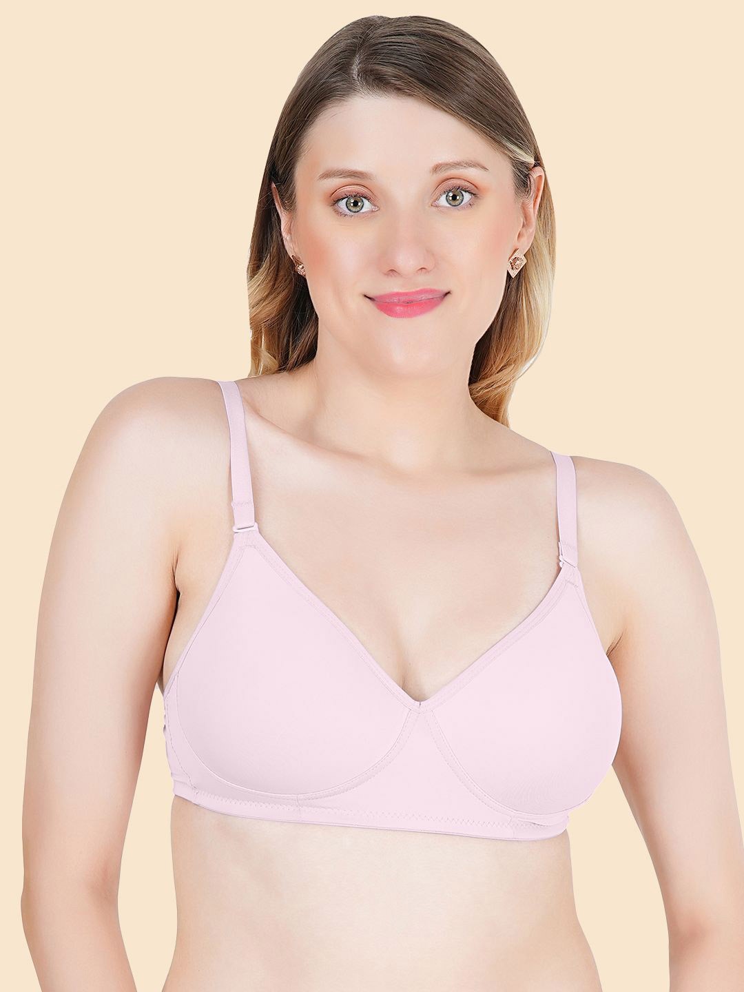 

KOMLI Full Coverage Lightly Padded T-shirt Bra- All Day Comfort, Pink