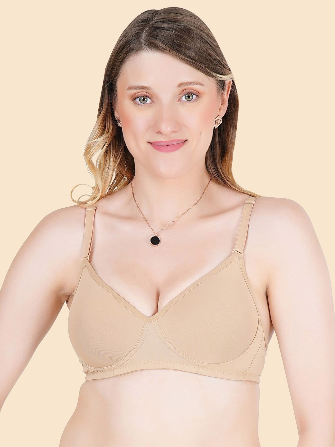 

KOMLI Full Coverage Lightly Padded T-shirt Bra- All Day Comfort, Beige