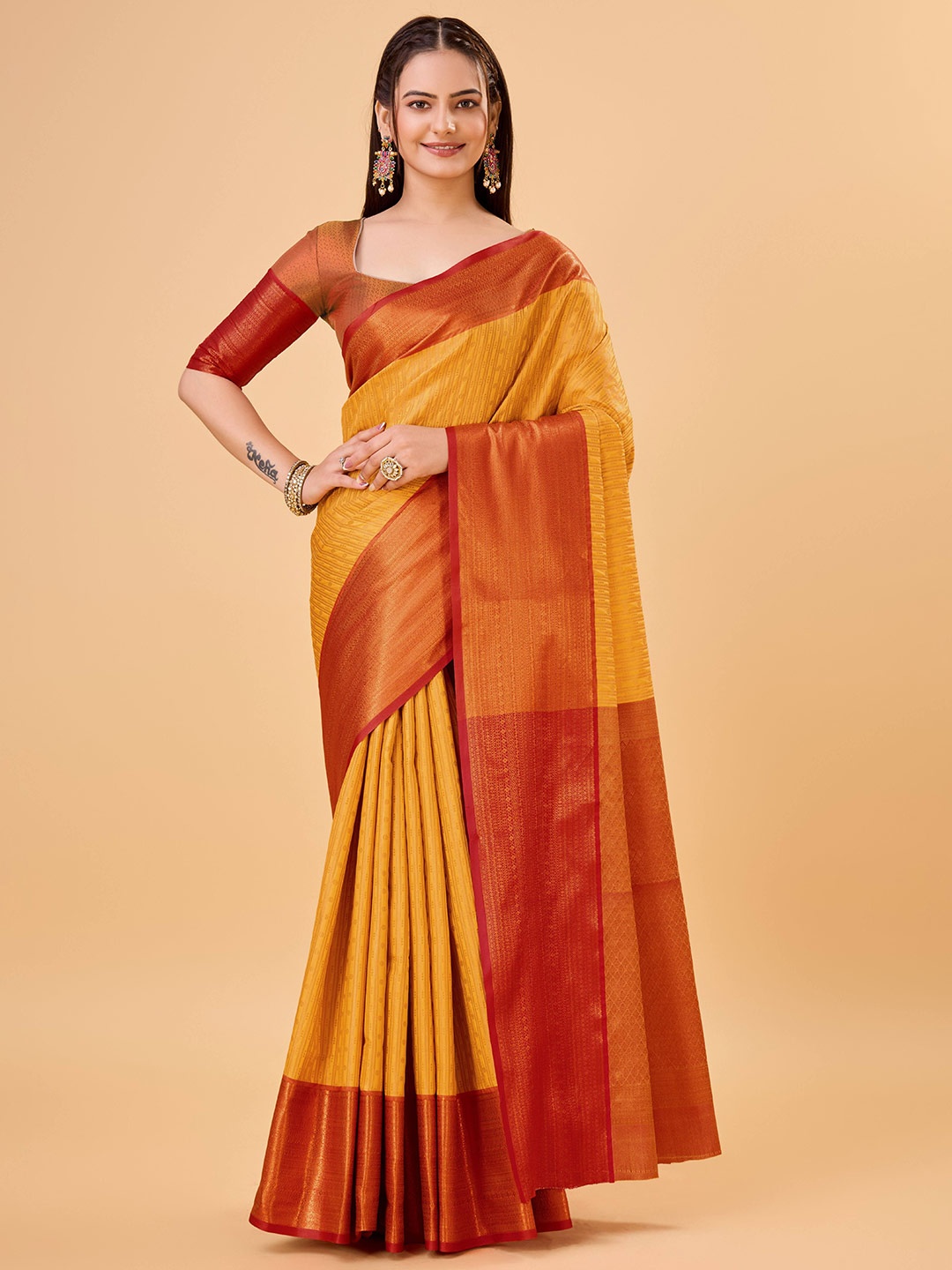 

Upalksh Woven Design Zari Banarasi Saree, Yellow