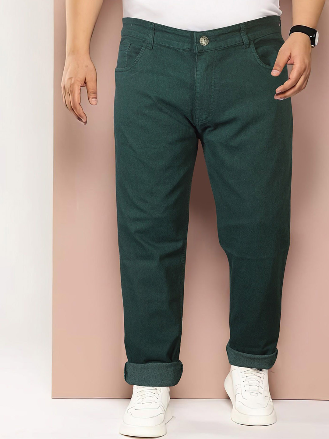 

Jb Just BLACK Men Urban Slim Clean Look No Fade Acid Wash Cotton Stretchable Jeans, Green