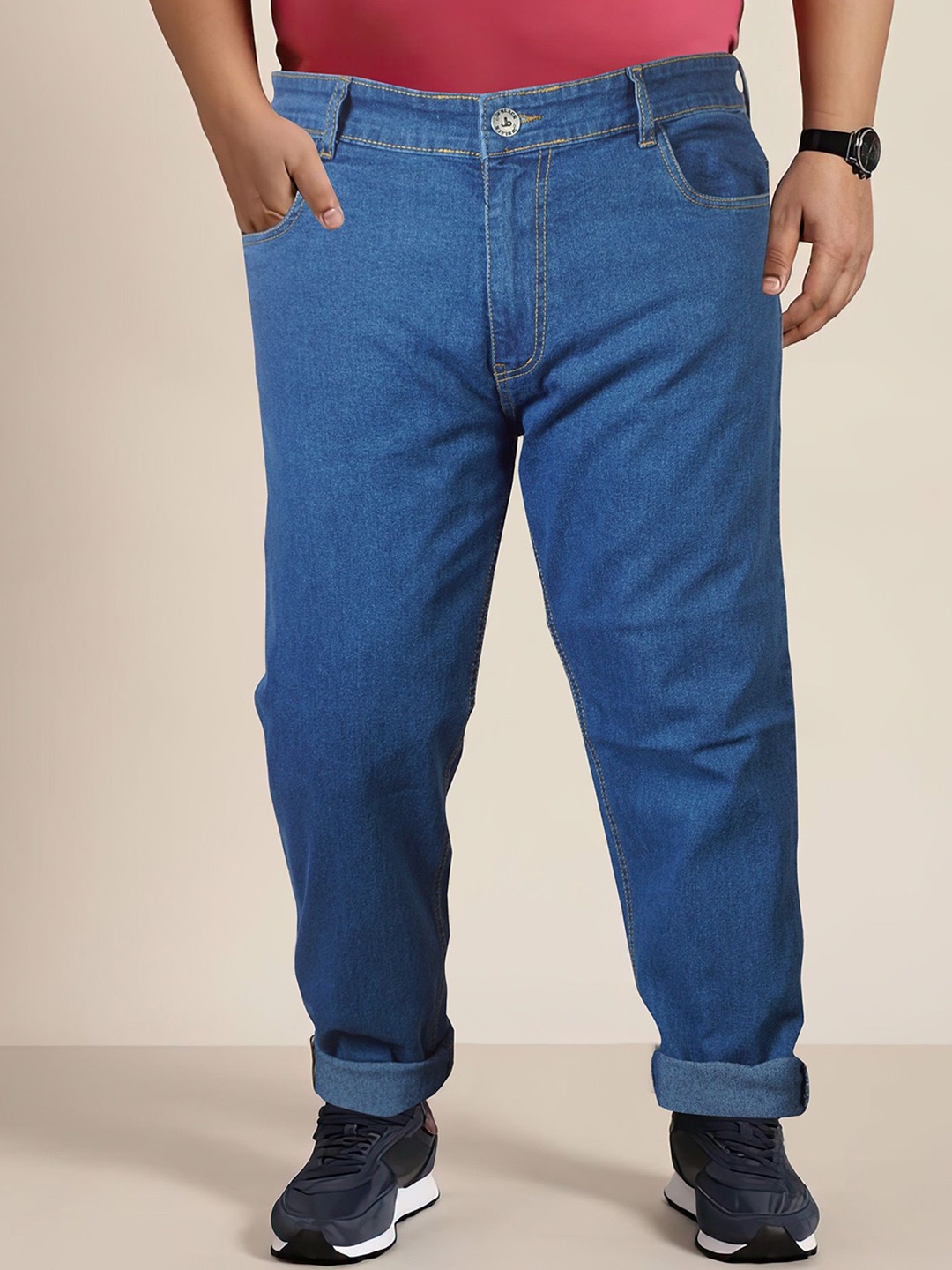 

Jb Just BLACK Men Urban Slim Clean Look No Fade Acid Wash Cotton Stretchable Jeans, Blue
