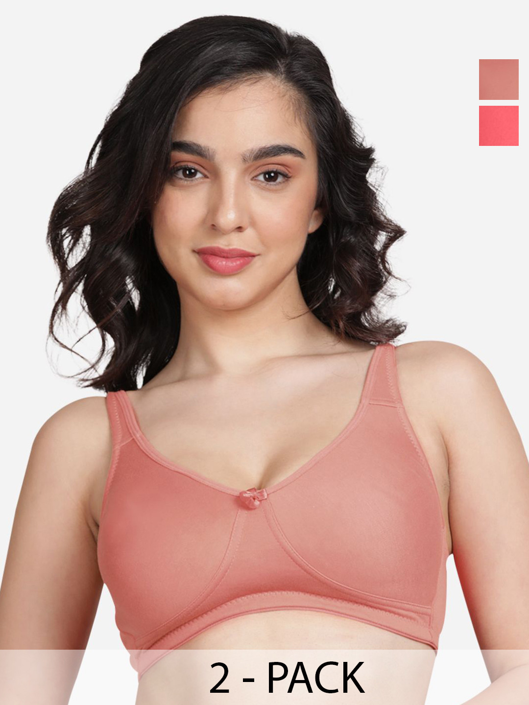 

Susie Pack Of 2 Bra Medium Coverage All Day Comfort, Pink