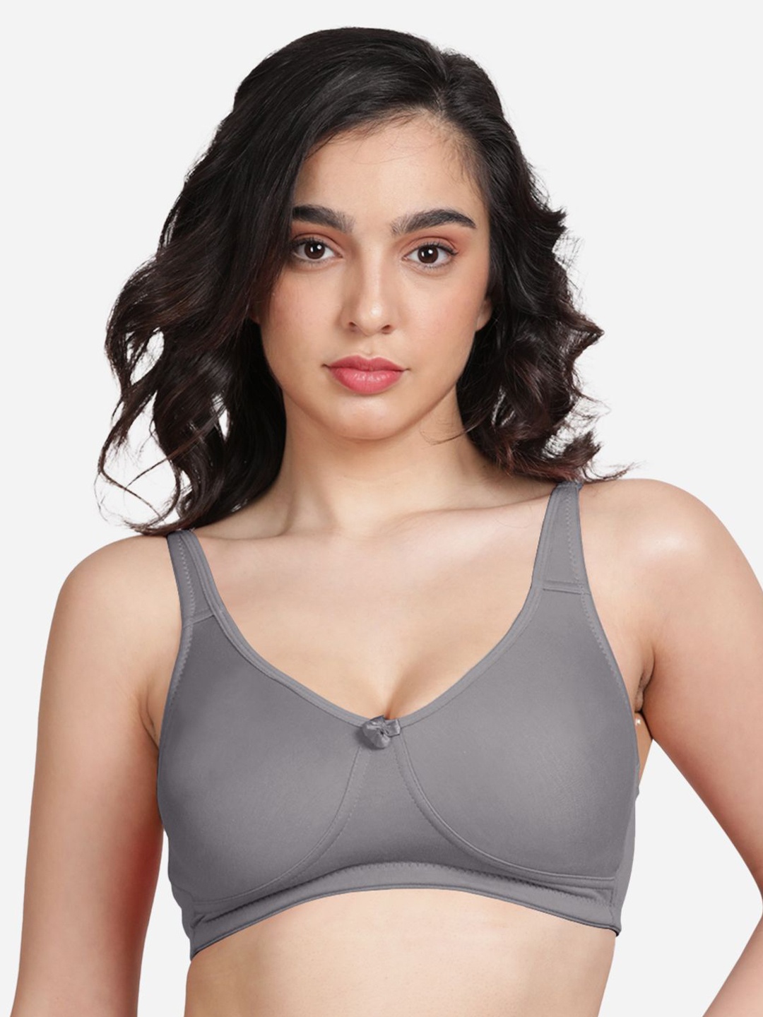 

Susie Medium Coverage Non Padded Everyday Bra- All Day Comfort, Grey melange