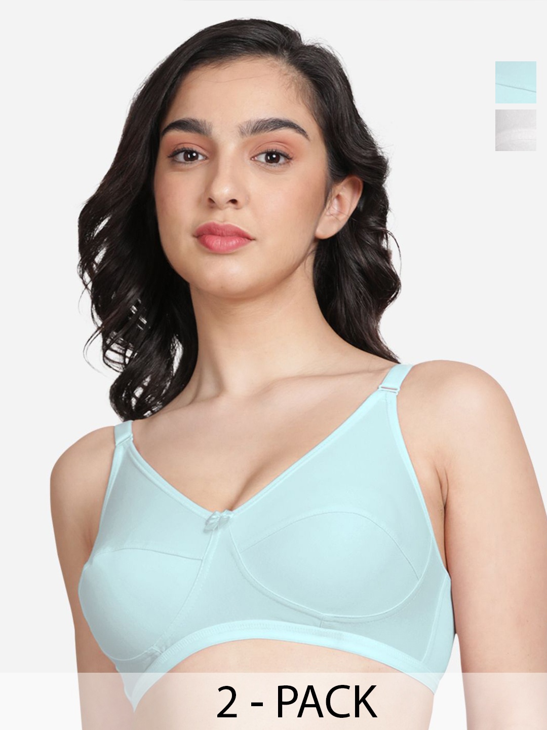 

Susie Pack Of 2 Medium Coverage Non Padded Everyday Bra- All Day Comfort, Blue