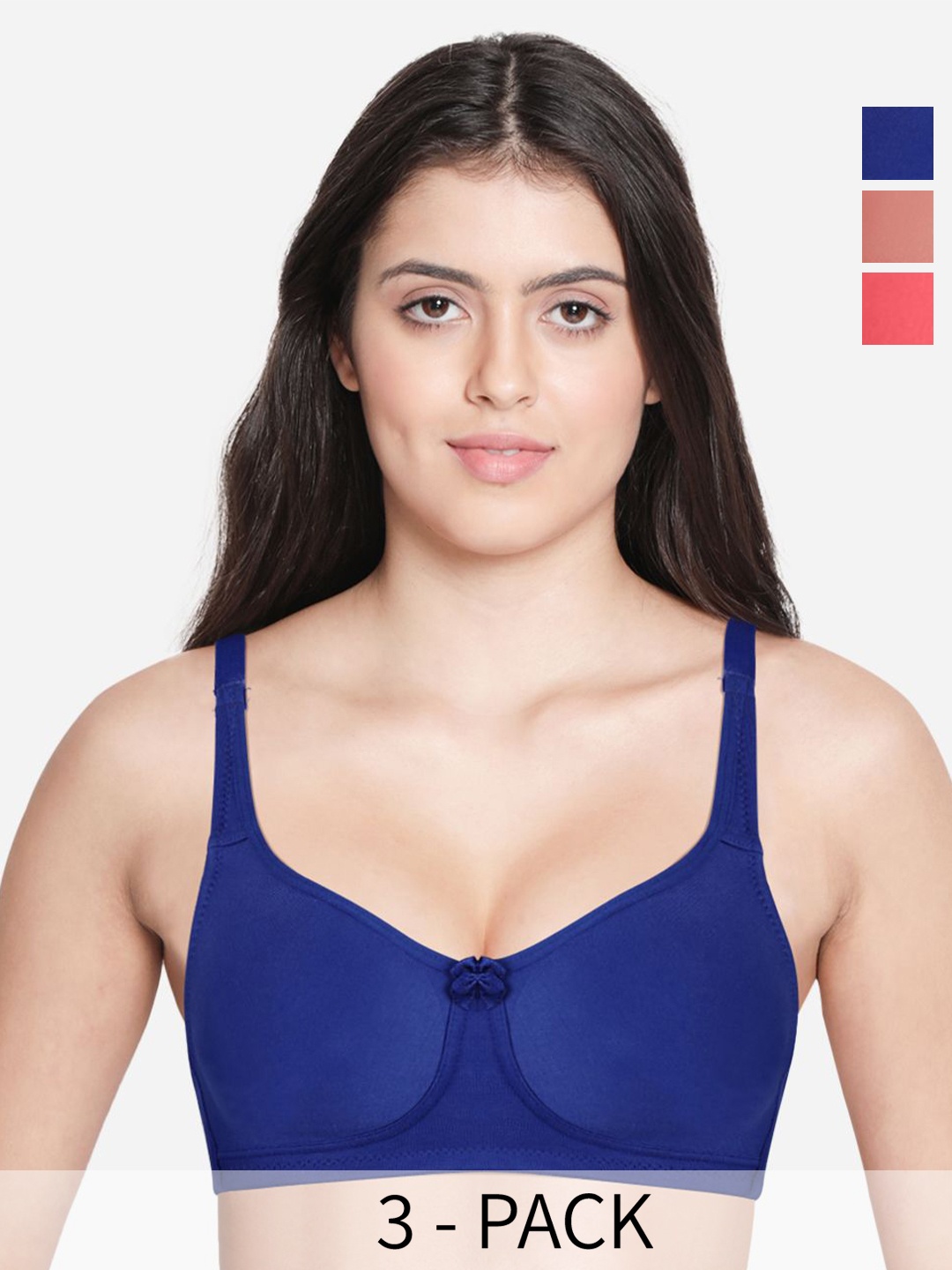 

Susie Pack Of 3 Bra Medium Coverage All Day Comfort, Blue