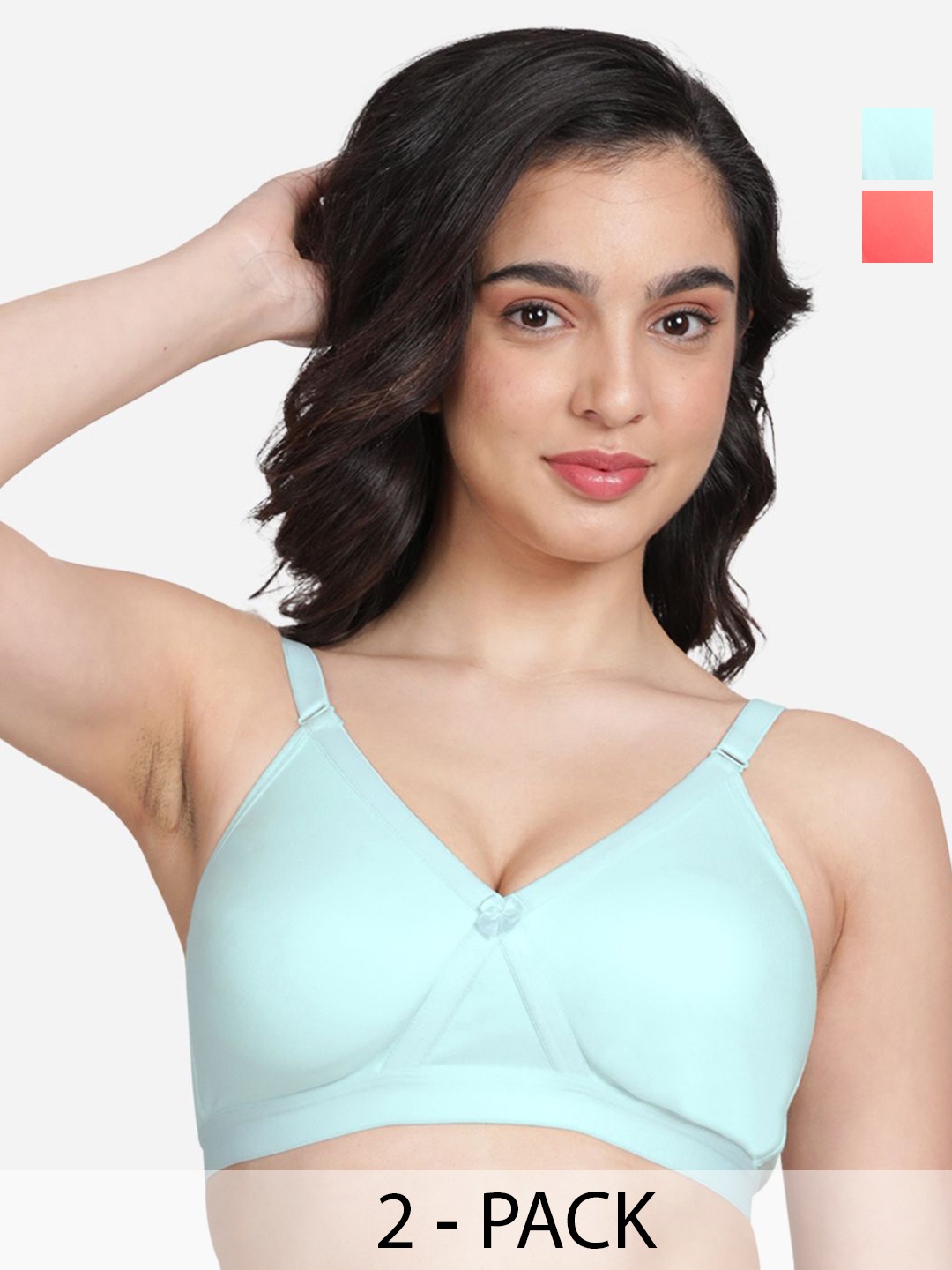 

Susie Pack Of 2 Bra Full Coverage Non Padded All Day Comfort, Pink