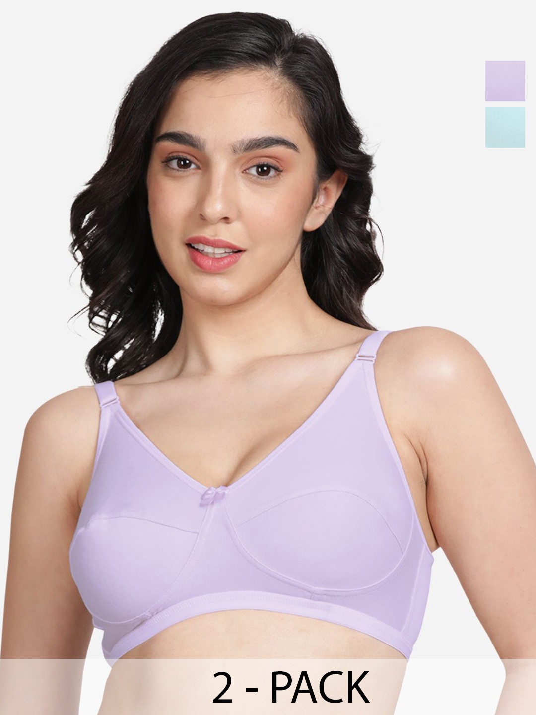

Susie Pack Of 2 Bra Medium Coverage Non Padded All Day Comfort, Purple