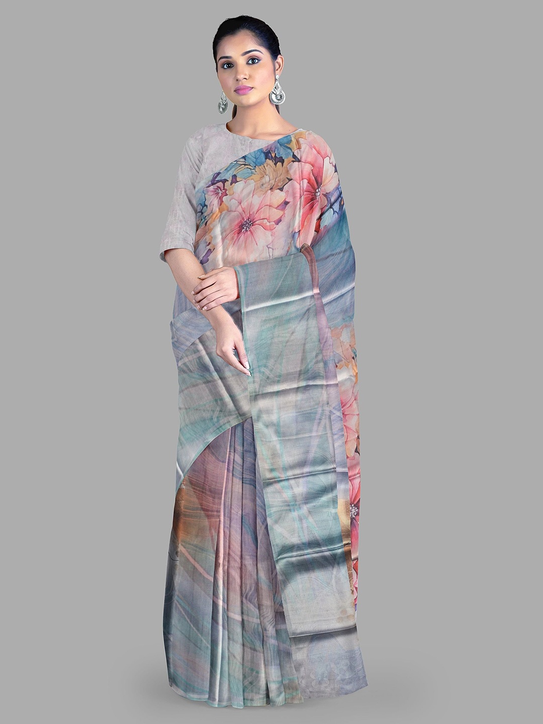 

The Chennai Silks Abstract Printed Kota Saree, Pink