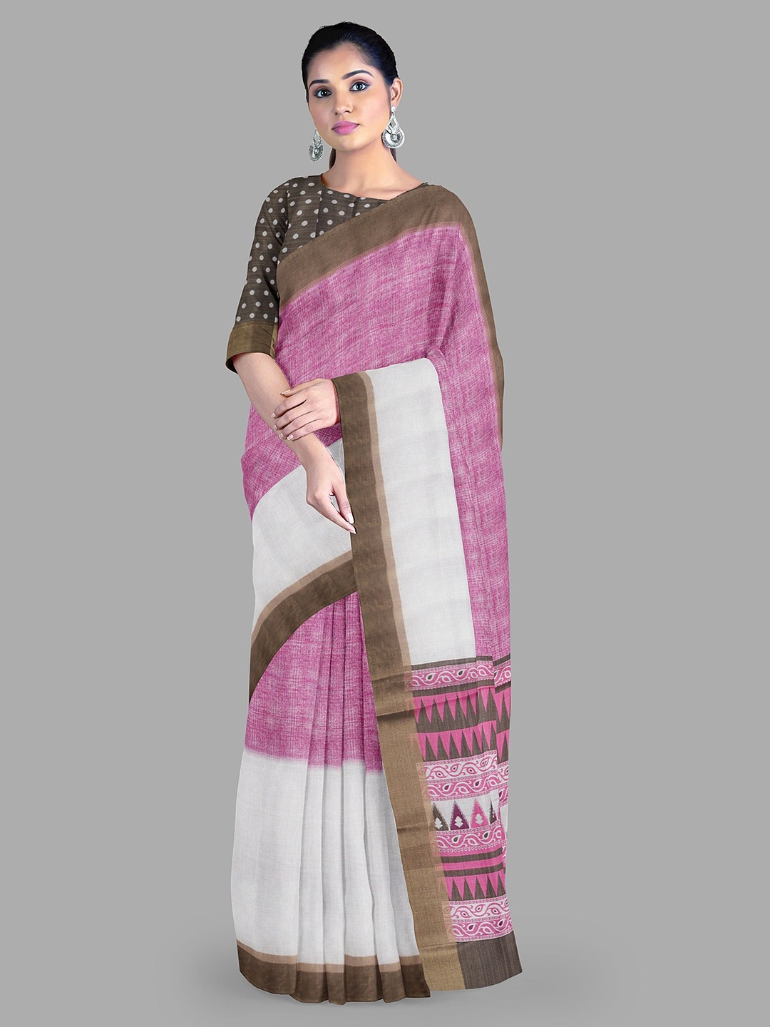

The Chennai Silks Colourblocked Kota Saree, White