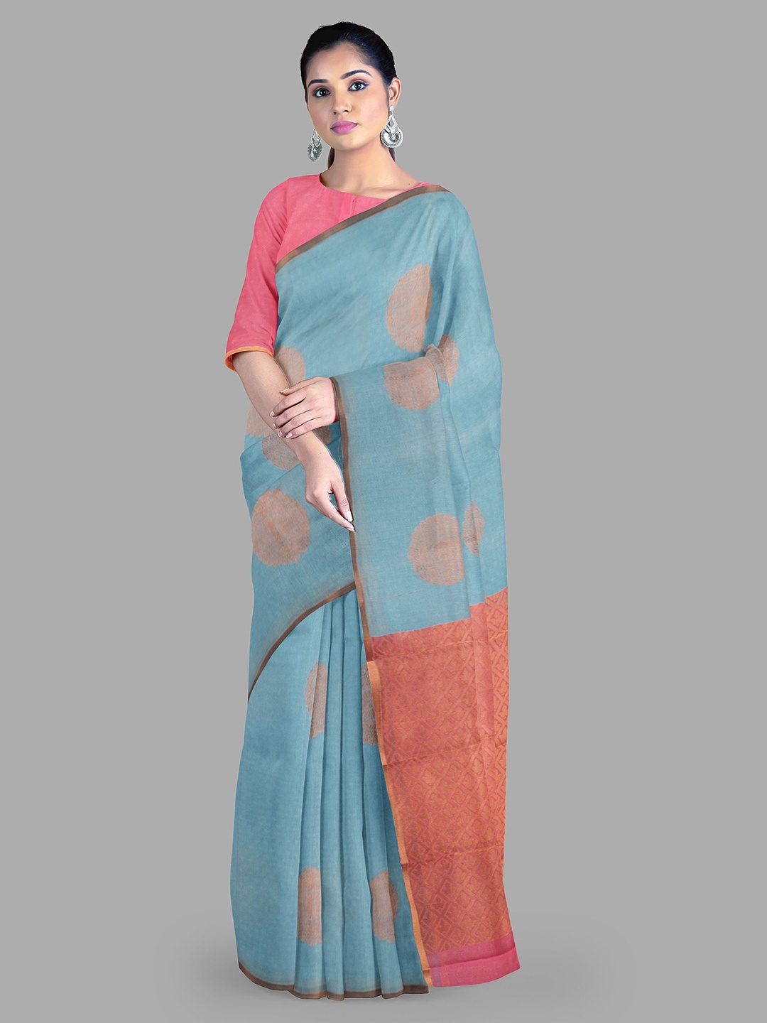 

The Chennai Silks Woven Design Maheshwari Saree, Blue