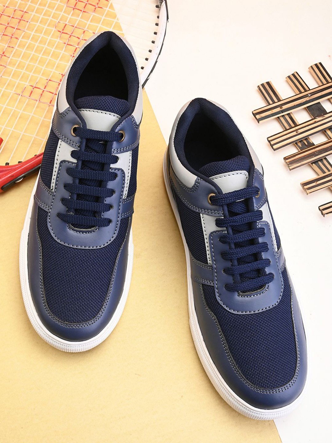 

WIXOM Men Round Toe Comfort Insole Lightweight Sneakers, Navy blue