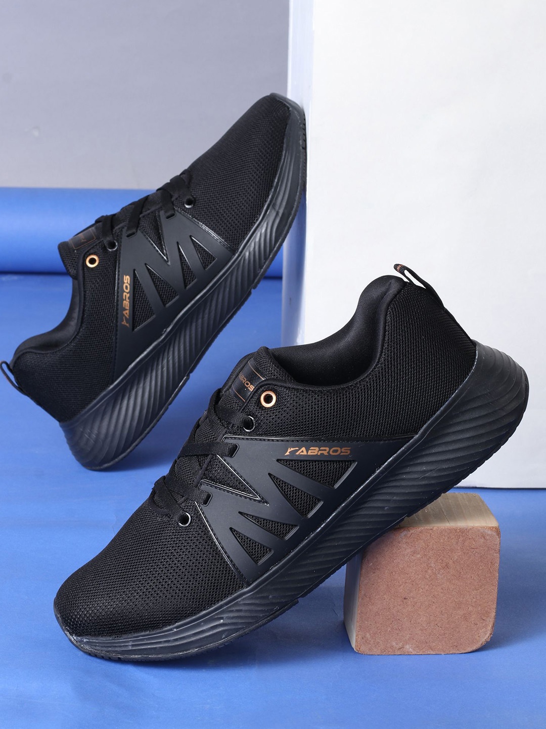 

ABROS Men Mesh Running Shoes, Black