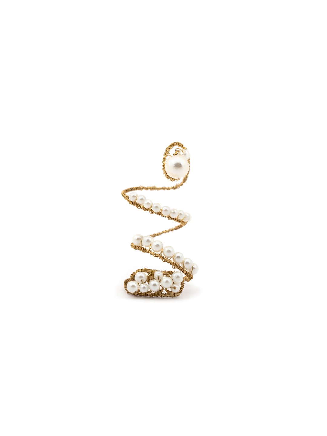 

D'oro Gold-Plated Beaded Finger Ring