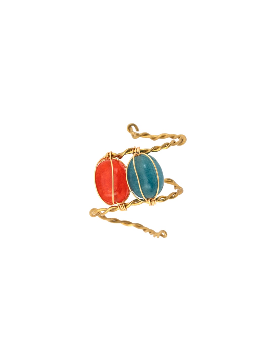 

D'oro Gold-Plated Twin Flame Adjustable Finger Ring