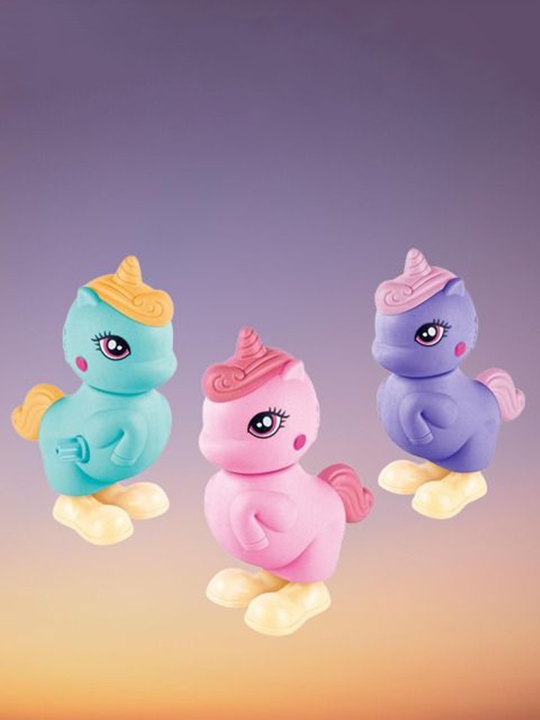 

OPINA Kids Pack Of 3 Unicorn Key Toys Colorful Key Wind up Key Toys, Pink
