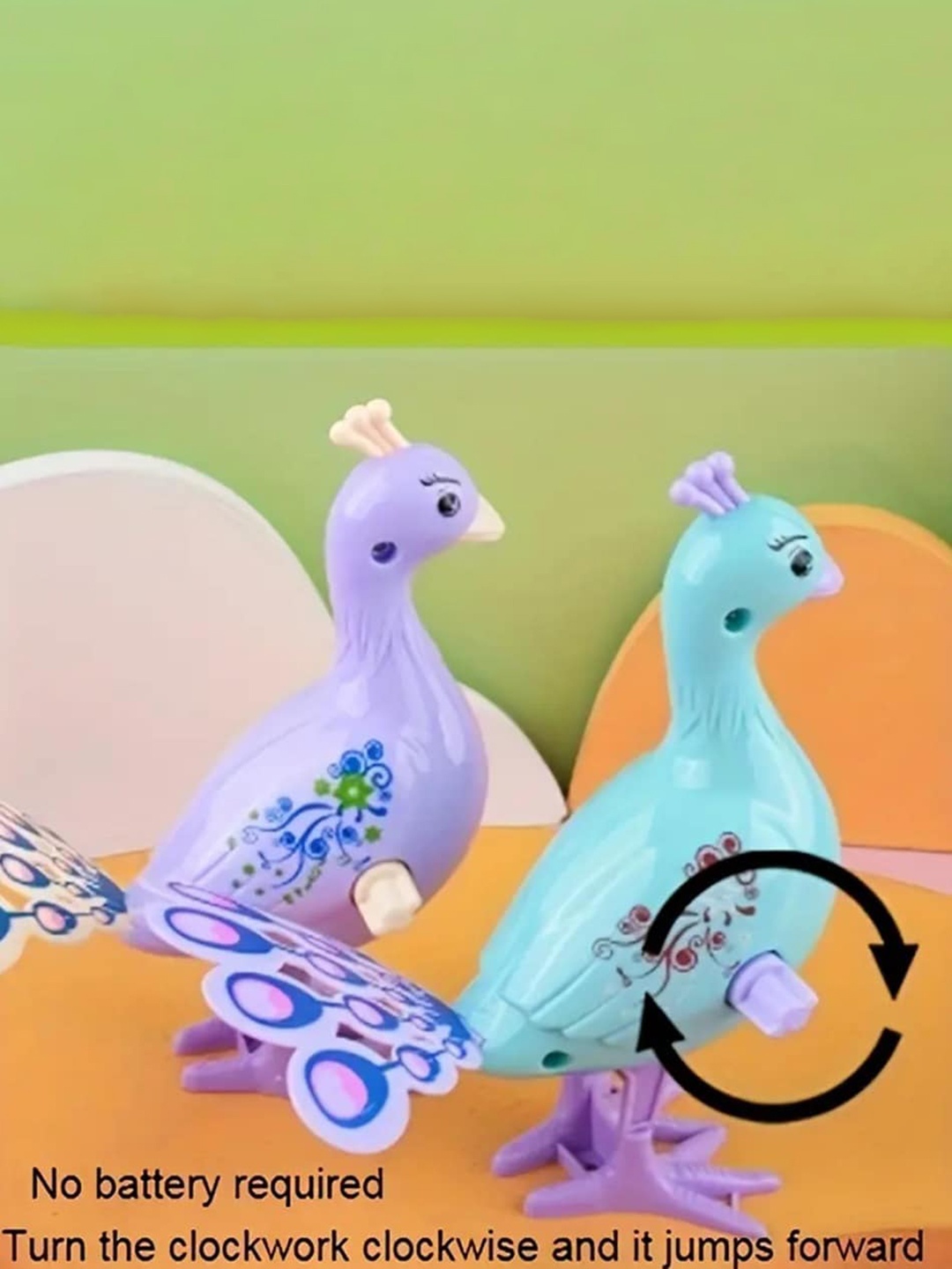 OPINA Kids Pack Of 3 Peacock Key Toys Colorful Key Wind Up Key Toys, Purple