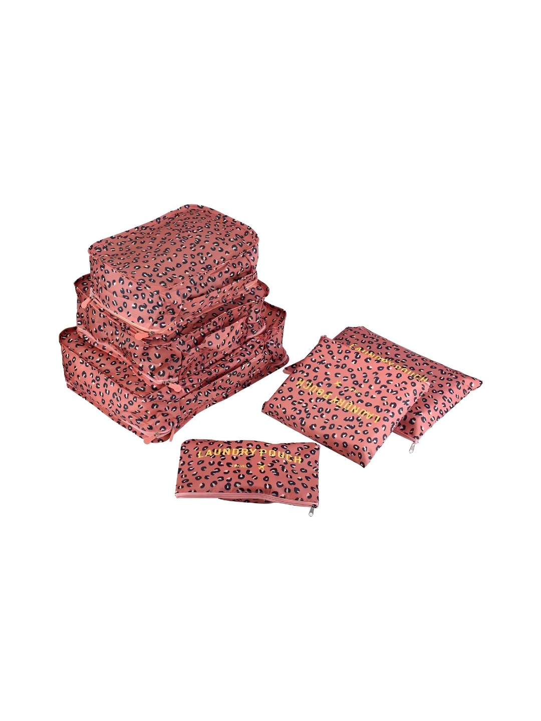 

NeonateCare Pink & Black 6 Pieces Printed Reusable Makeup Organisers