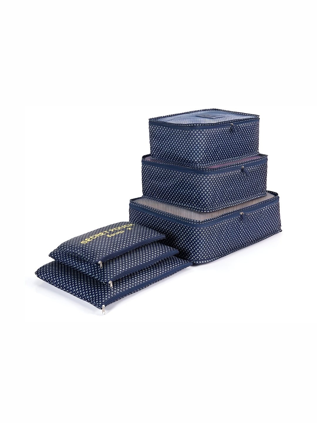 

NeonateCare Navy Blue 6 Pieces Printed Reusable Makeup Organisers