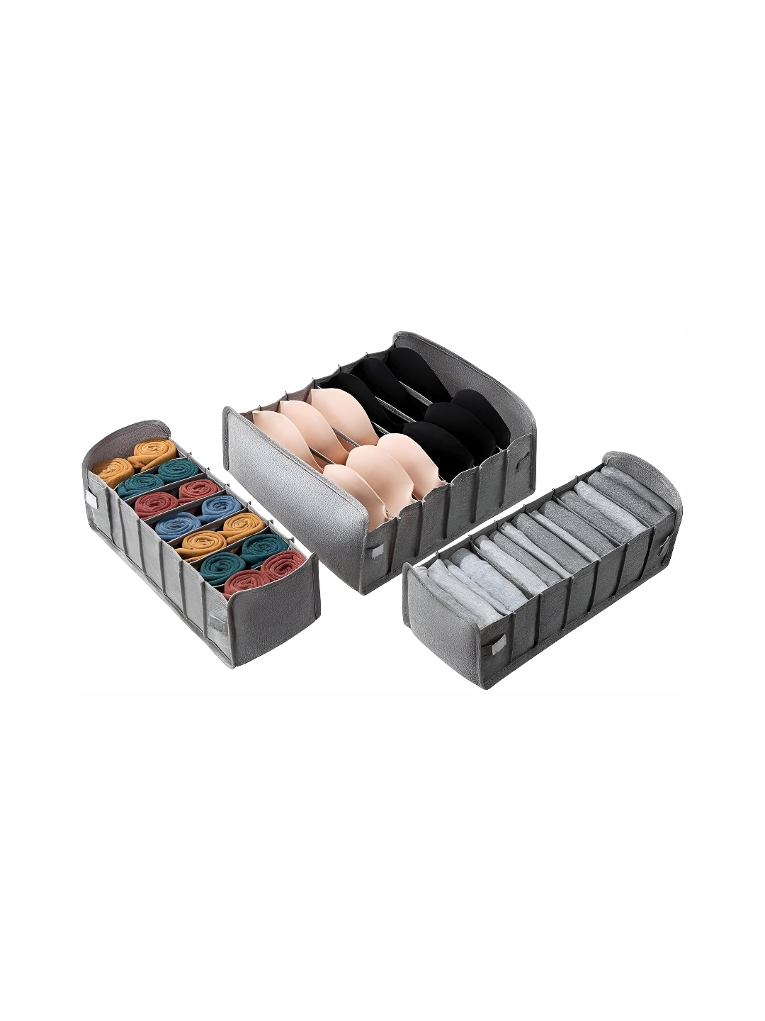 

NeonateCare Grey 3 Pieces Reusable Drawer Organisers