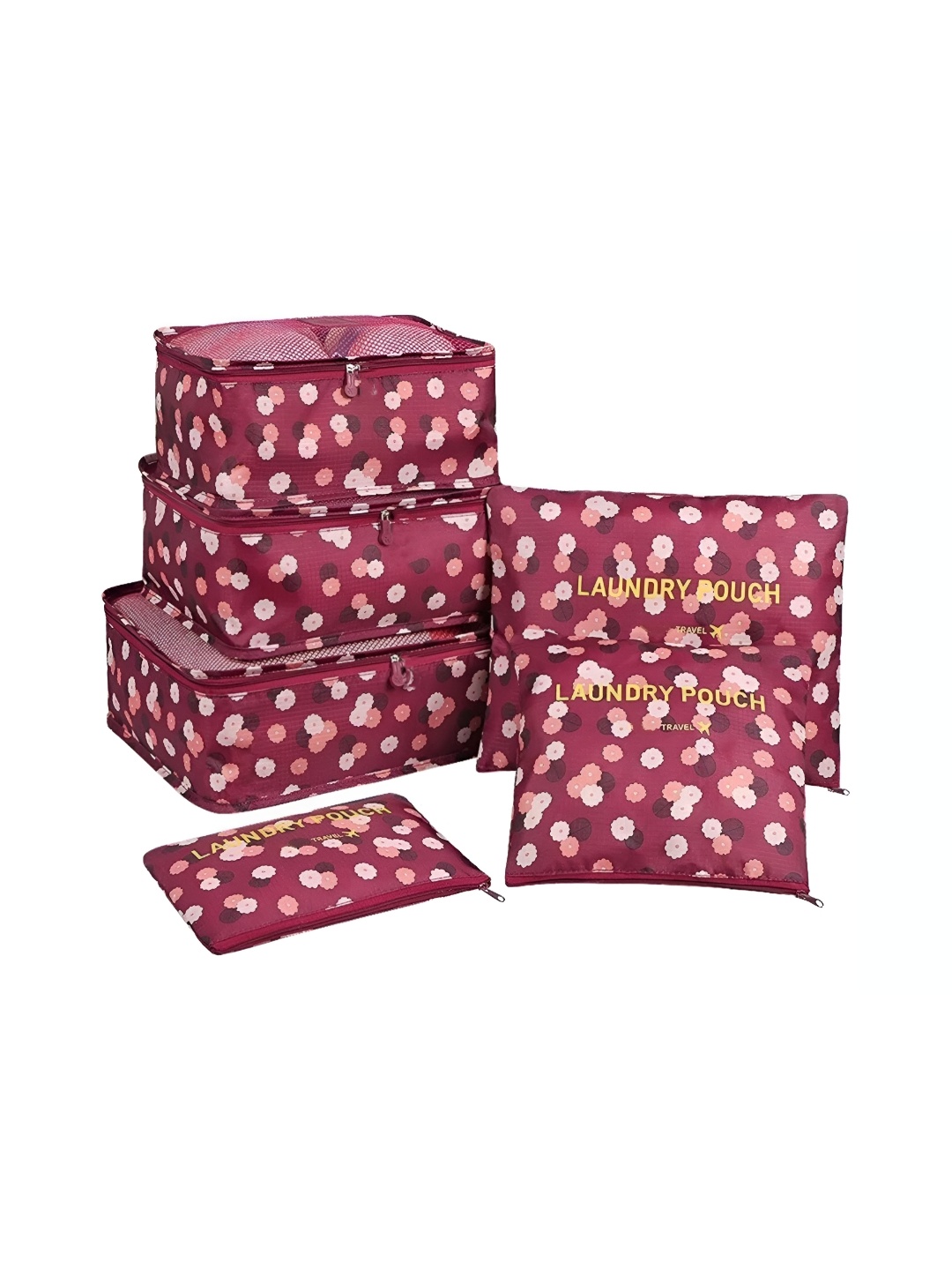 

NeonateCare Maroon 6 Pieces Printed Reusable Multi Utility Organisers