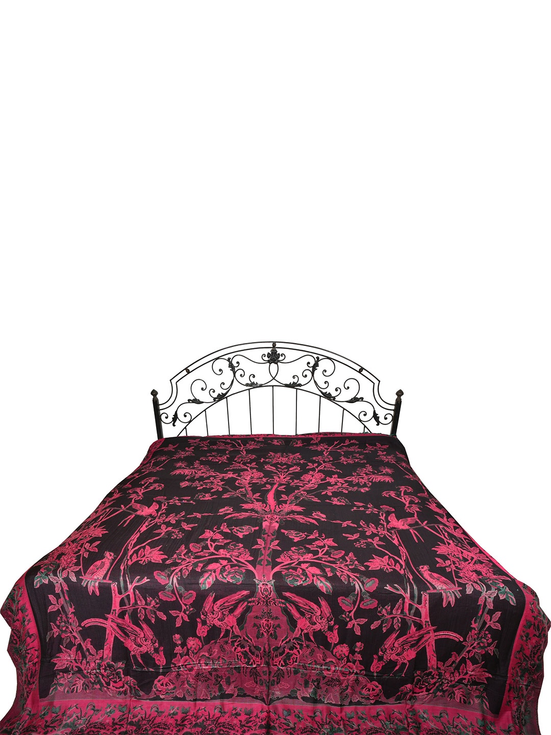 

Exotic India Black & Red Printed Reversible 300 TC Queen Bedsheet- 2.76 m x 2.22 m