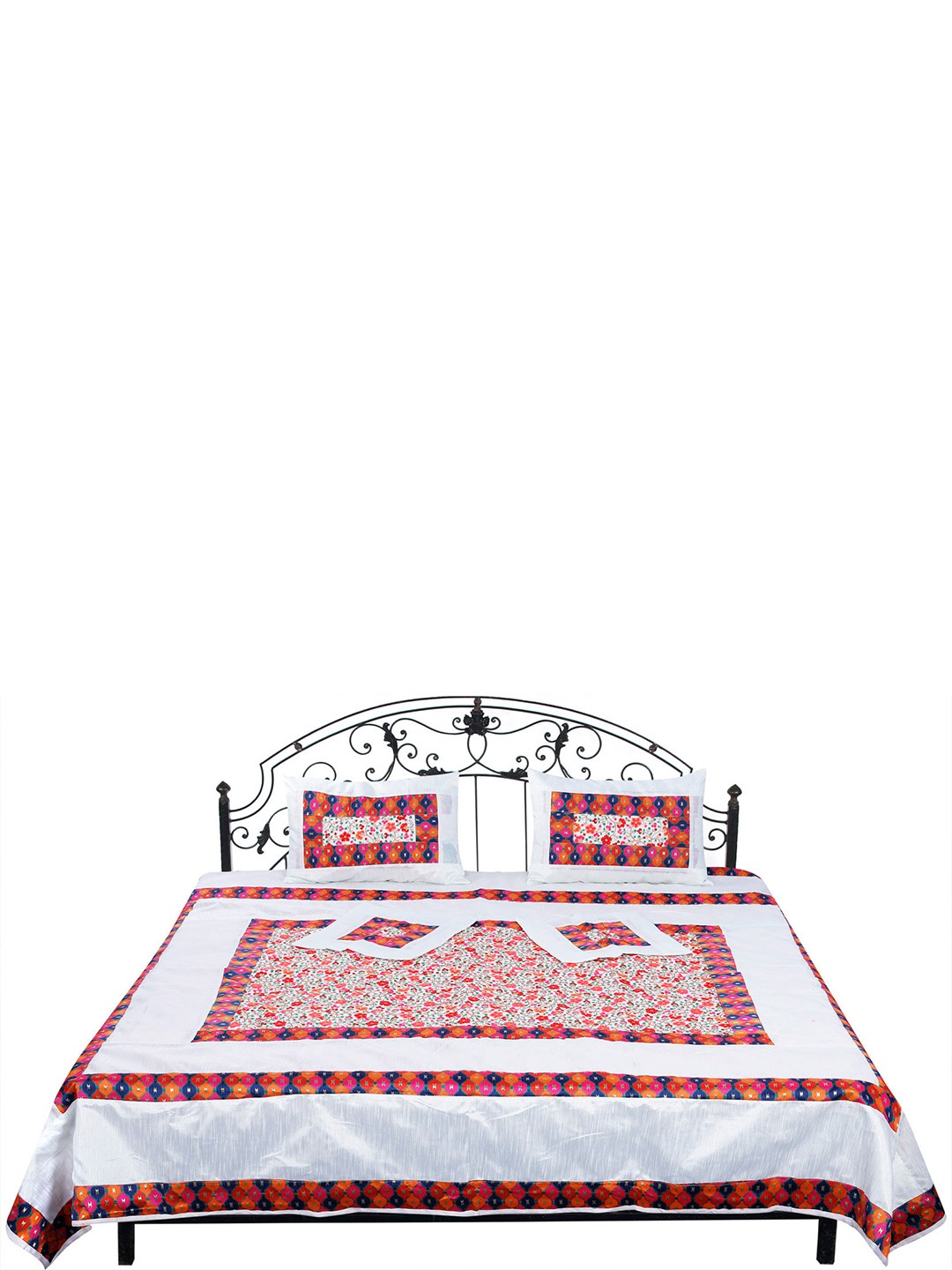 

Exotic India White & Red Floral 300 TC Queen Bedsheet With 2 Pillow Covers