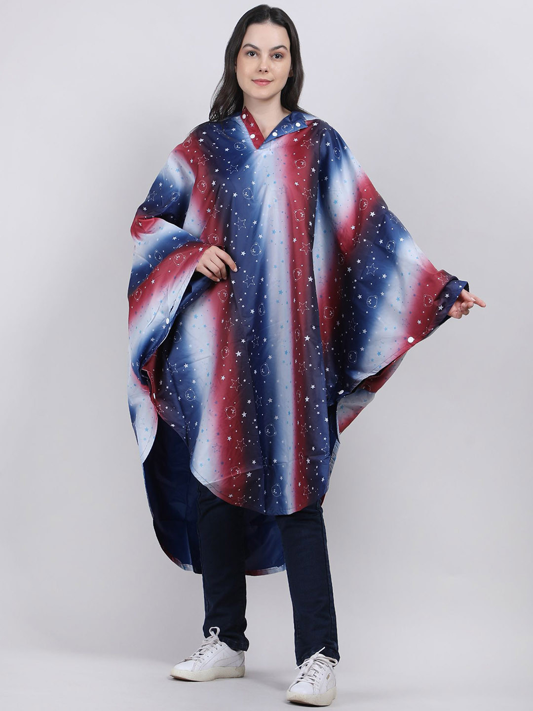 

Super Printed Waterproof Rain Coat, Blue