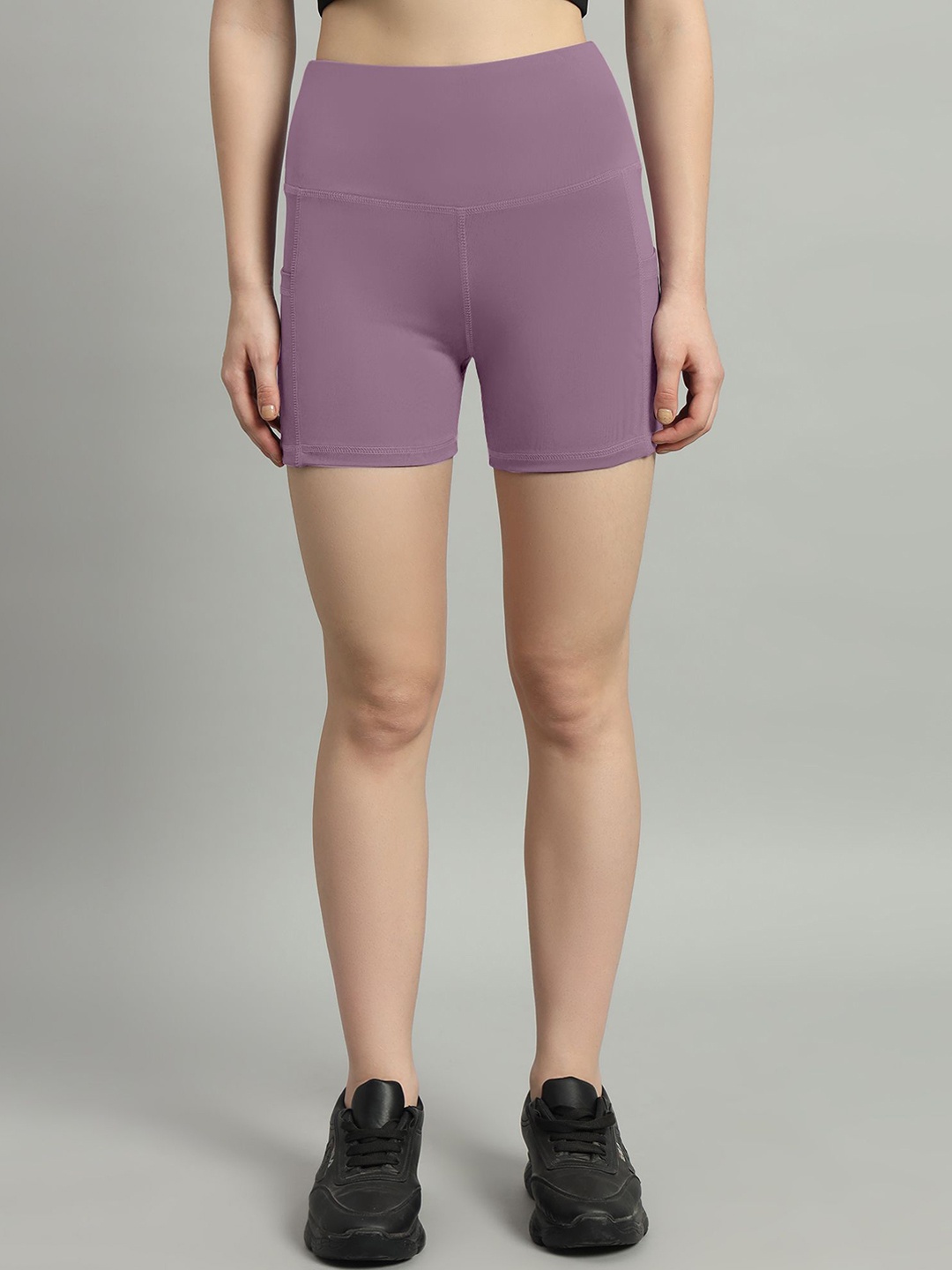 

Mehrang Women Skinny Fit High-Rise Cycling Sports Shorts, Lavender