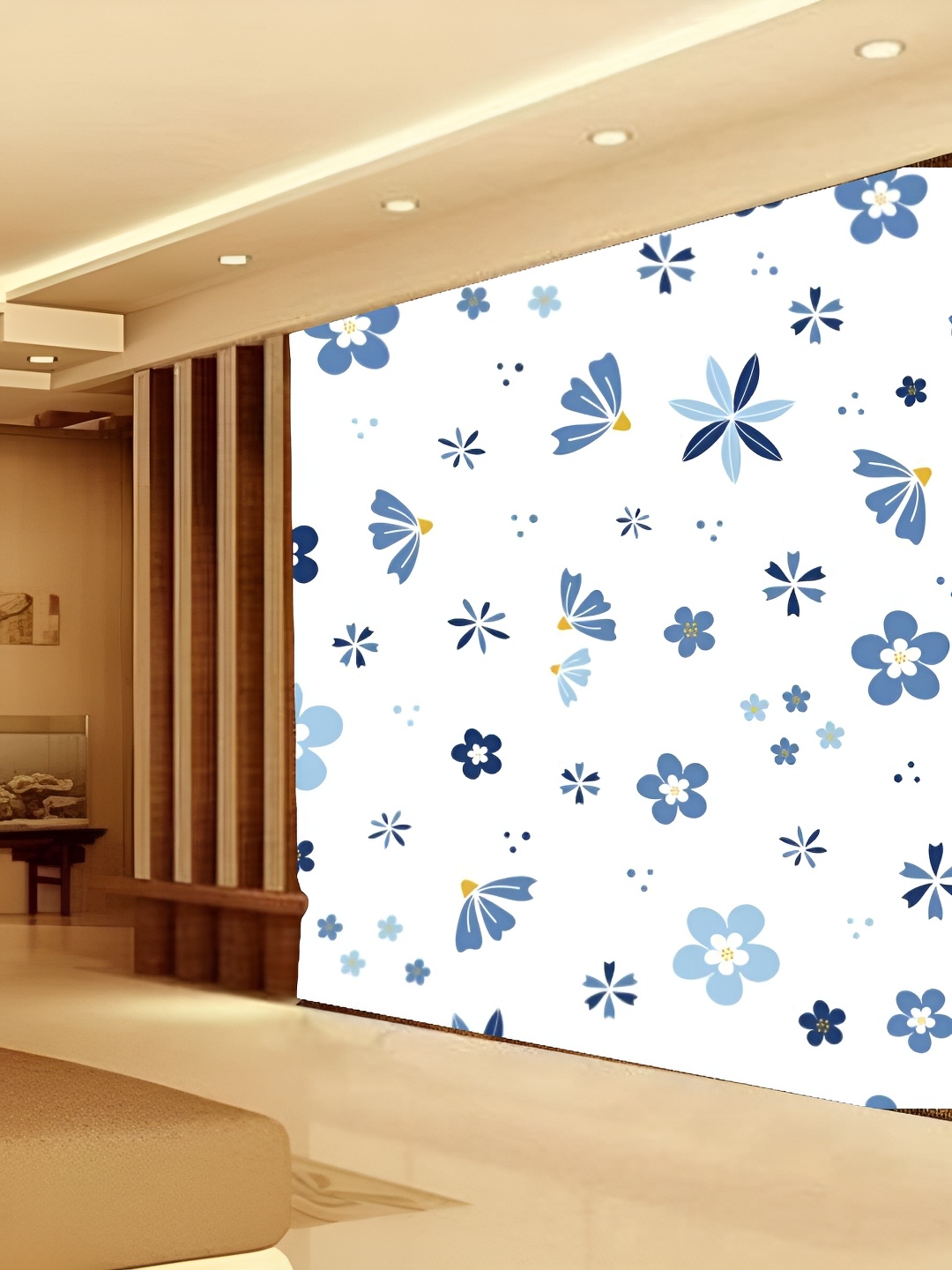 

Aura White & Blue 3D Printed Self Adhesive Wall Sticker