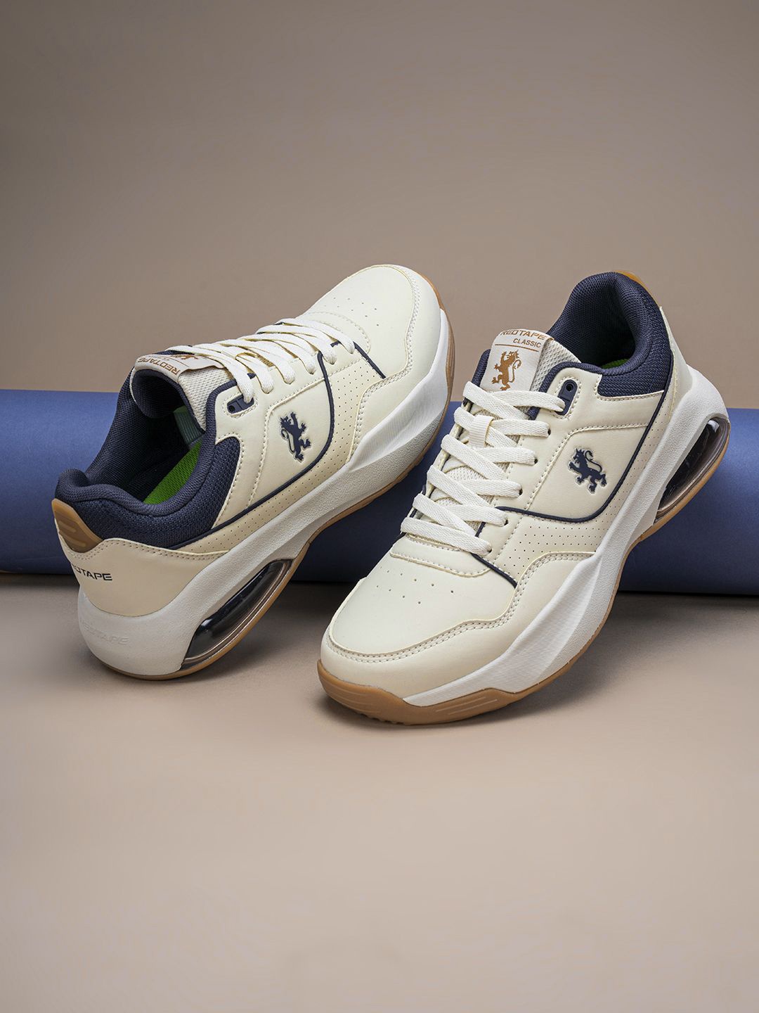 

Red Tape Men Round Toe Memory Foam Sneakers, Beige