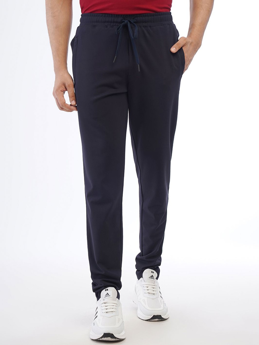 

JADE BLUE Men Mid Rise Slim Fit Track Pants, Navy blue