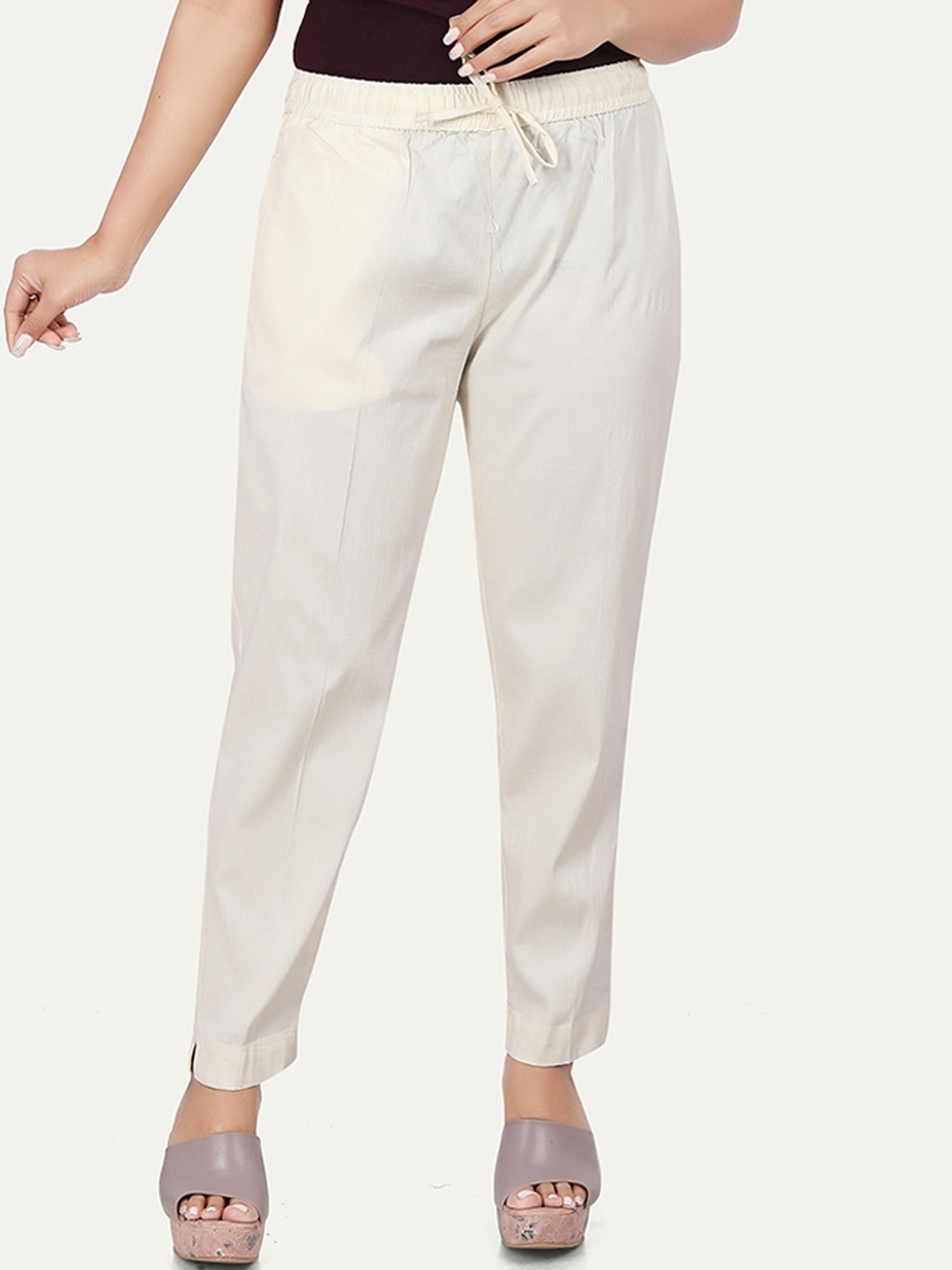 

COTTON CULTURE Women Relaxed Trousers, Off white