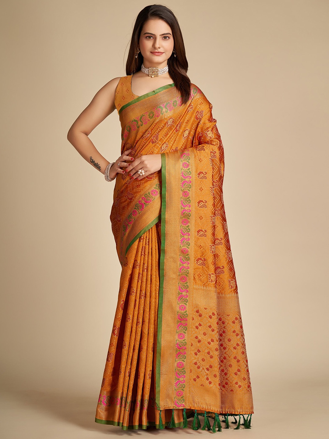 

Upalksh Woven Design Zari Banarasi Saree, Yellow