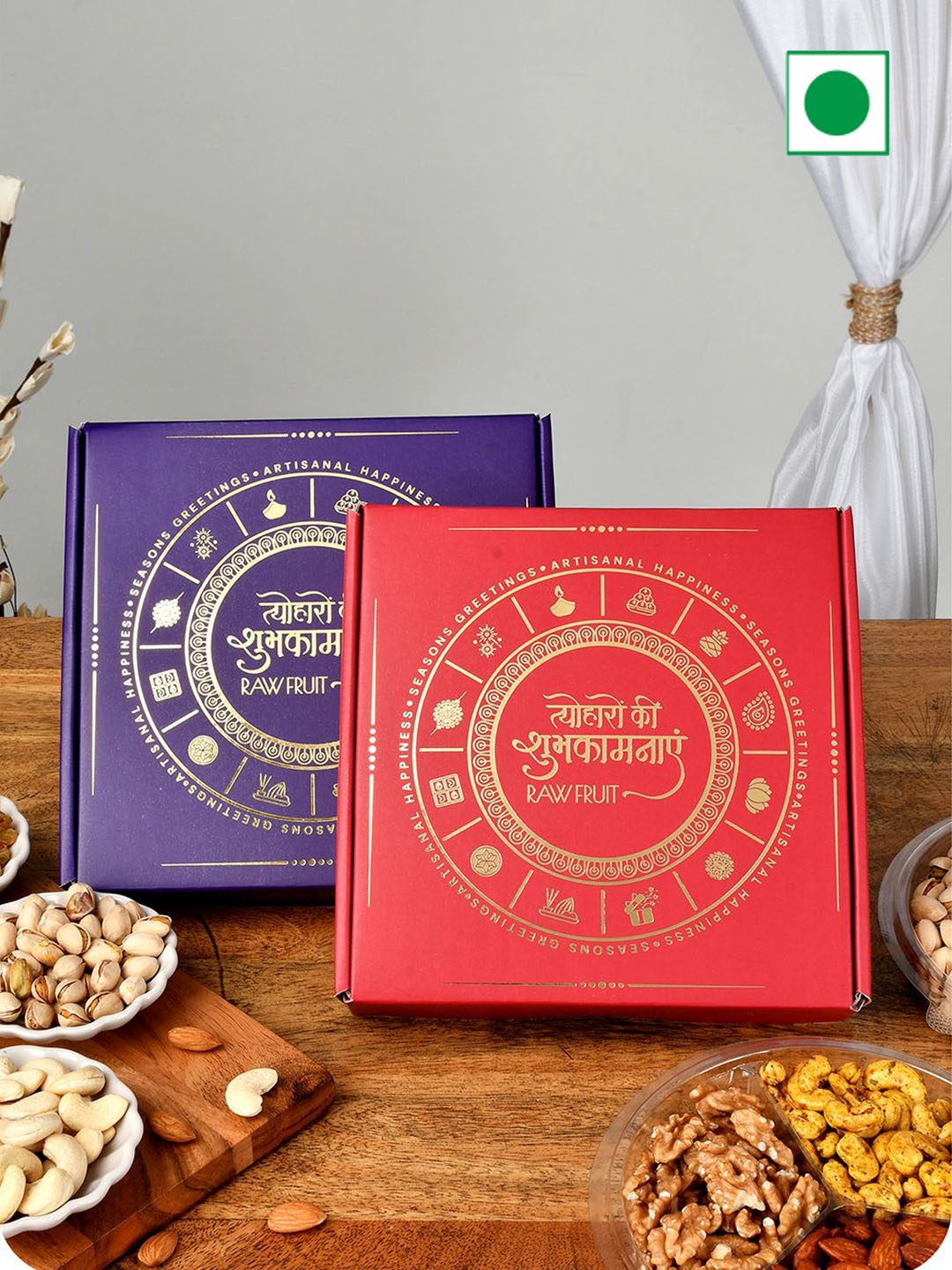 

RawFruit Set of 1 Rakhi & DryFruits Gift Set, Red