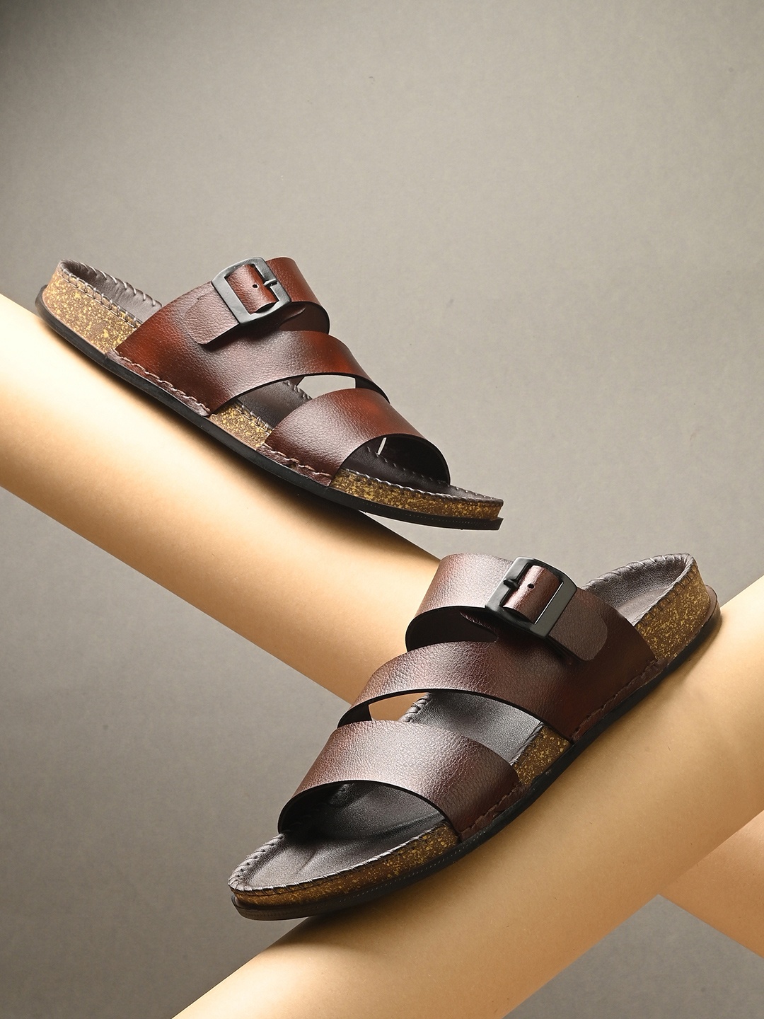 

Azzaro Black Men Comfort Sandals, Brown