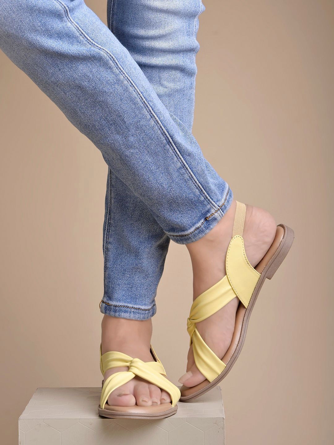 

Shoetopia Women Open Toe Flats, Yellow
