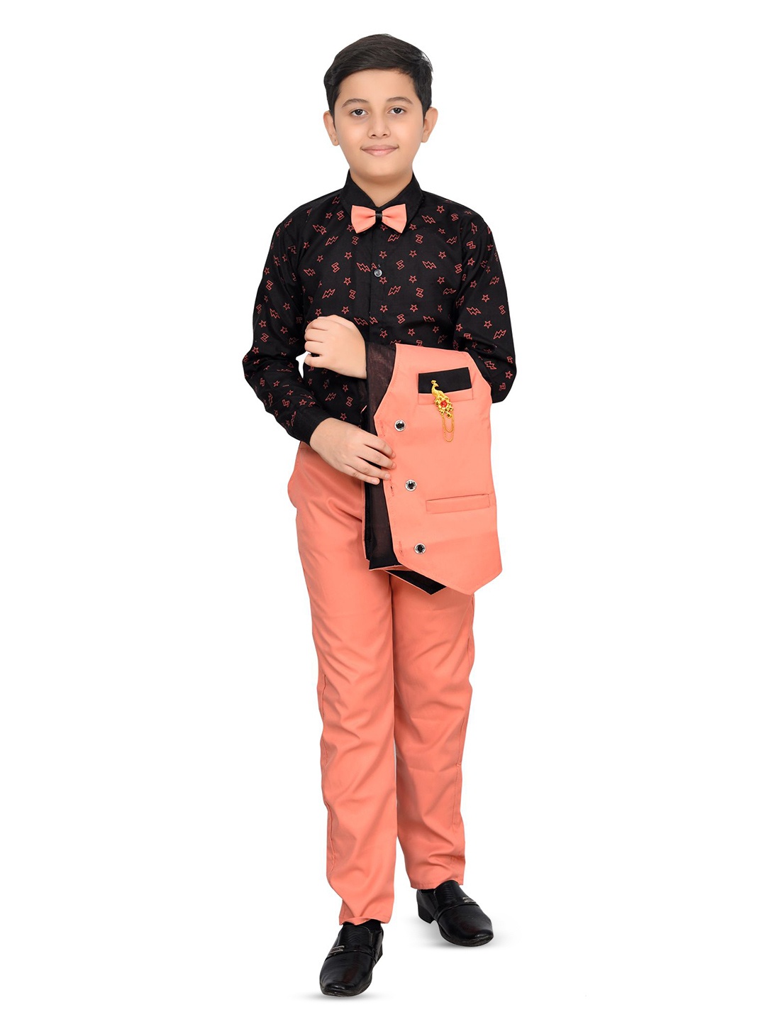 

BAESD Boys Double-Breasted 3 Piece Party Suit, Peach