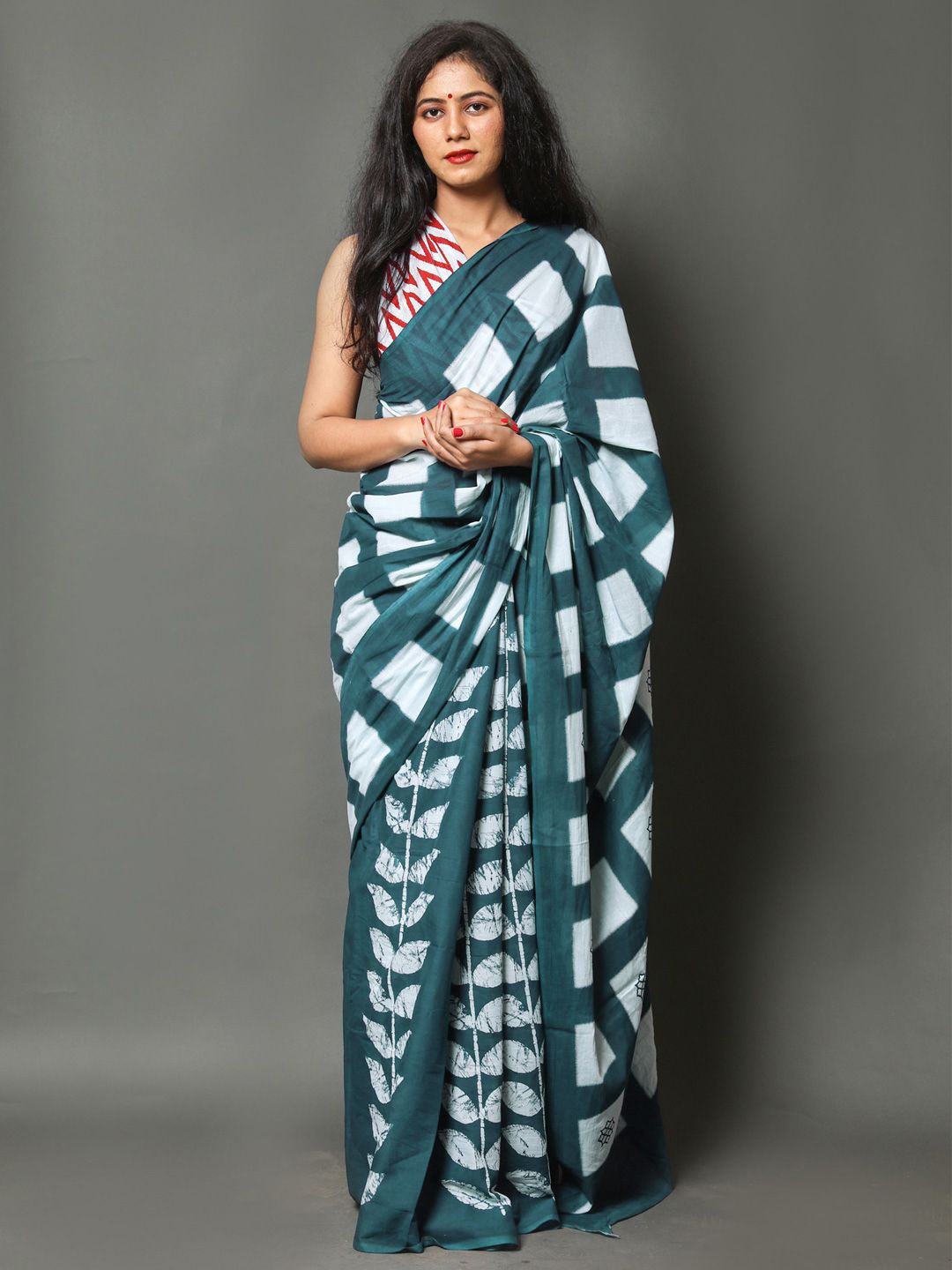 

BUTA BUTI Pure Cotton Saree, Sea green
