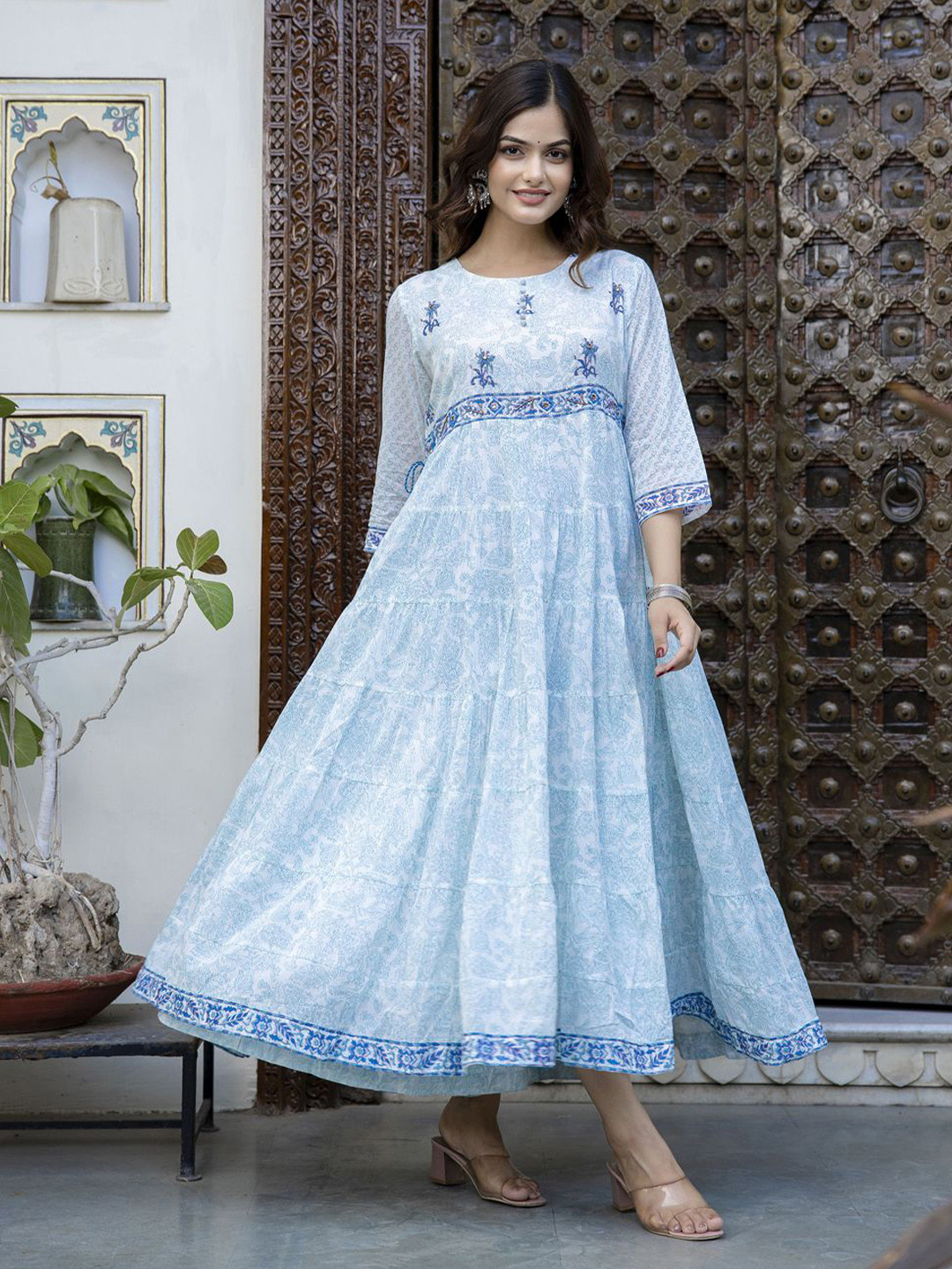 

BAESD Floral Print Maxi Dress, Blue