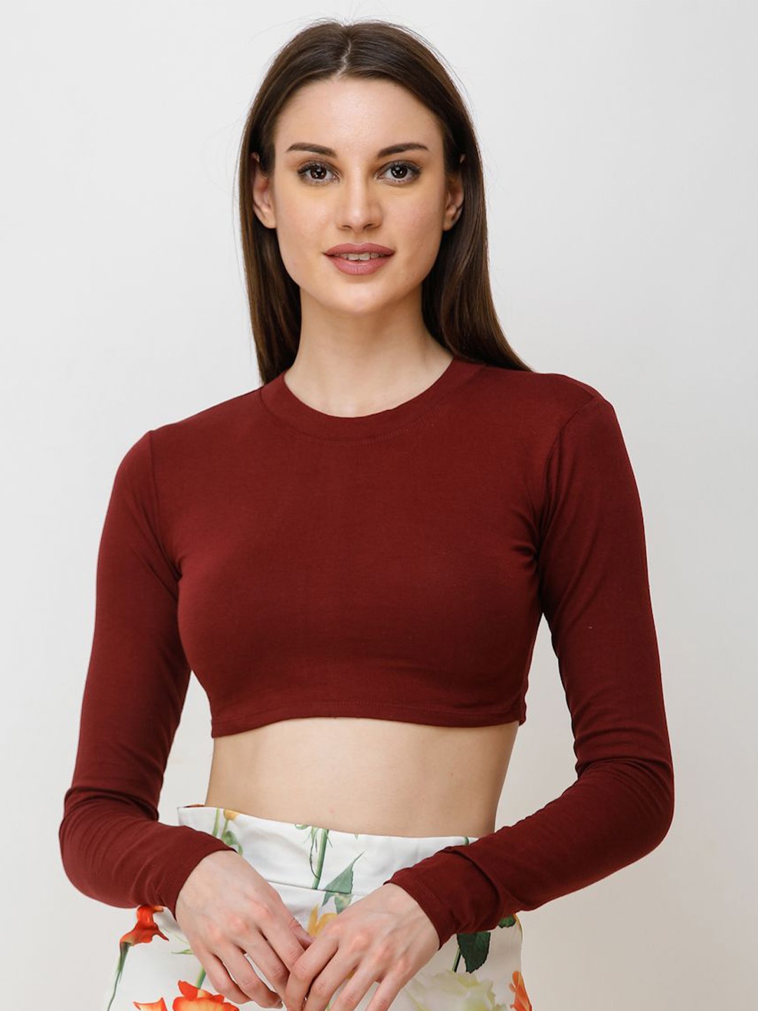 

BAESD Cotton Crop Top, Maroon