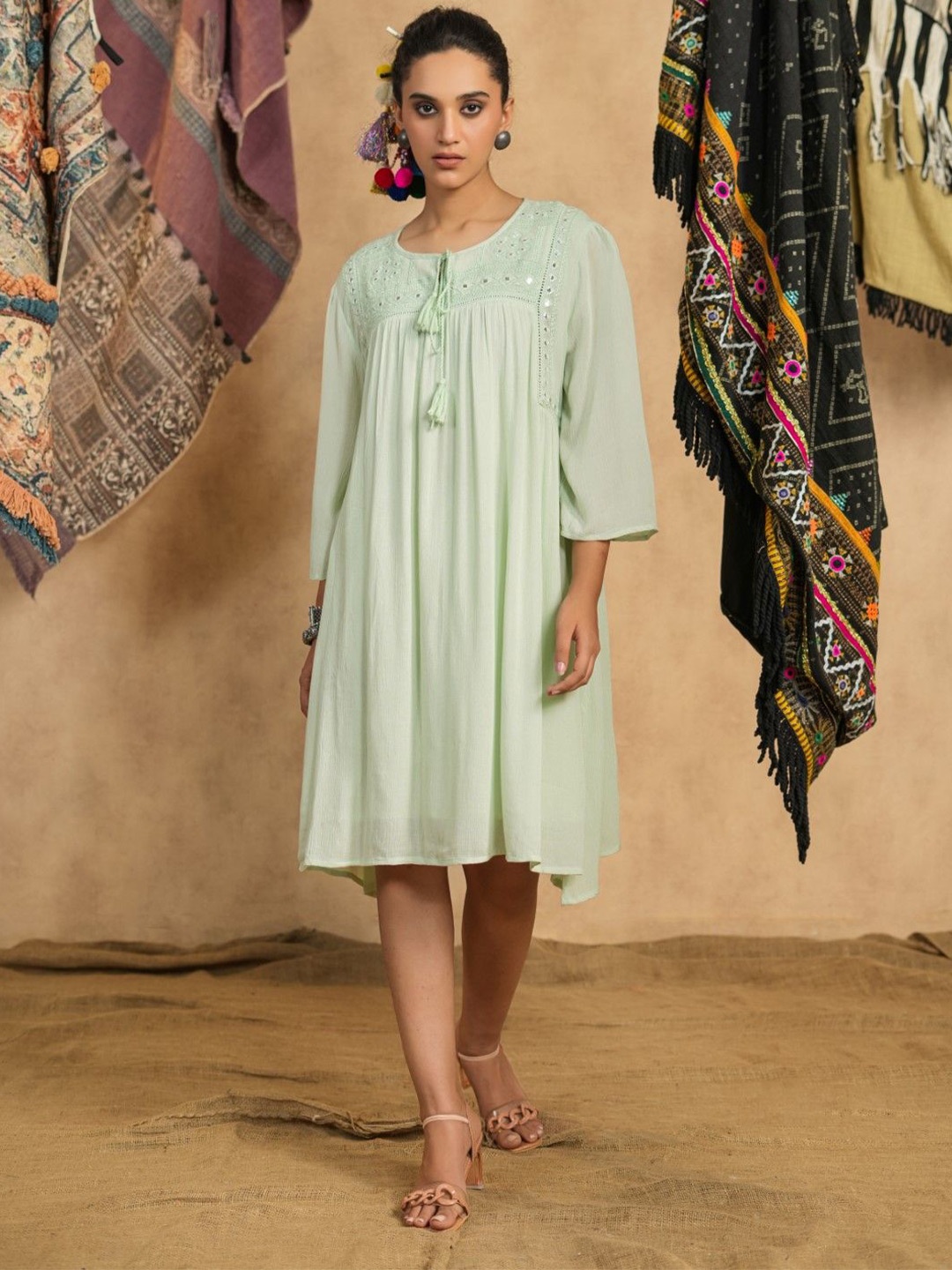 

Nyaro A-Line Dress, Green